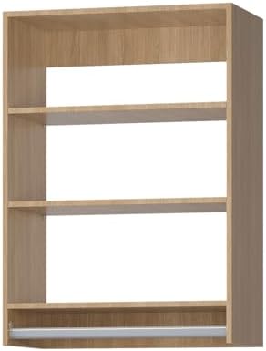 ROOMTEC 28.5" Medium Hanging Closet Unit, Modular Closet System with Hanging Rod, Wardrobe Organizer for Bedroom or Walk-in Closet, Wall Mounted, Customizable Clothes Storage Unit, Wood - Image 7