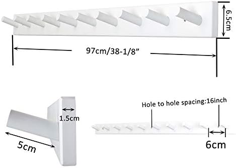 WEBI Coat Rack Wall Mounted,10 Hooks,38" Long Coat Hanger Wall Mount,Peg Rail Hat Hooks for Hanging Caps,Jacket,Clothes,Coats,White - Image 4