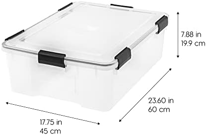 IRIS USA 4-Pack 41 Qt Storage Bins with Gasket Lids, Clear/Black - Image 2
