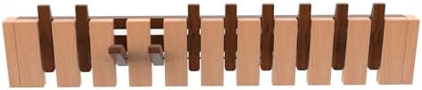 Wall Mounted Piano Key Hanger | Flip Style Hook | Entrance Wall Art Hook, Made of Oak Wood (3 Times Painted, 4 Times Polished) (Walnut-Beech, 10Hooks) by FleiSleep