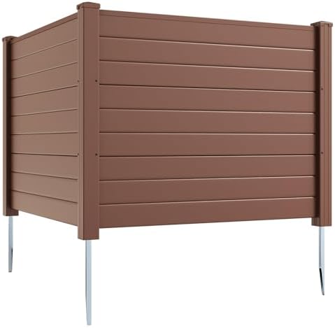 GIANTEX No-Dig Air Conditioner Fence, 2 Panels, 48''W x 36''H, Brown by Giantex