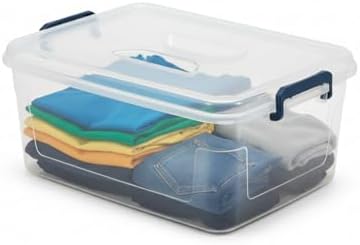 Tribello Clear Storage Bins with Lids, 12-Pack Stackable Plastic Storage Containers for Home Organization – Totes for Closet and Underbed Storage, 21 Quarts - Image 2