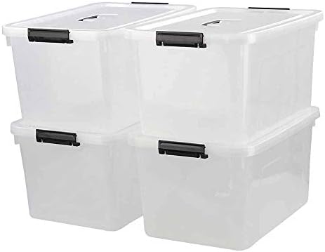 17.5 L Clear Latch Bin with Handle and Lid, Set of 4 by Nicesh