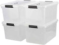 17.5 L Clear Latch Bin with Handle and Lid, Set of 4 by Nicesh