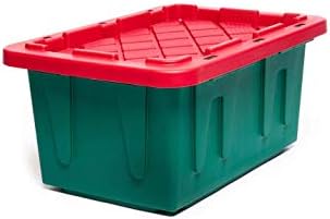 HOMZ Durabilt Plastic Storage Bins with Lids, 15 Gal, Red/Green, 2 Pack - Image 4