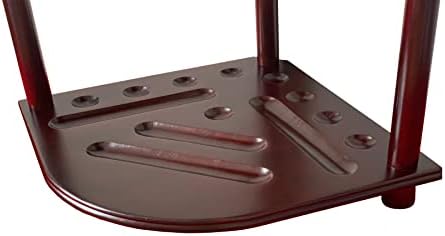 Pool Cue Rack Hold up to 8 Sticks & Billiard Accessories. Floor Stand Pool Cue Stick Holder Made of 100% Solid Hardwood.(Traditional Mahogany) - Image 5