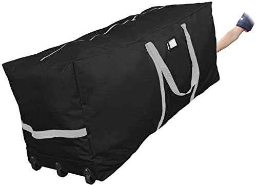 ProPik Christmas Rolling Tree Storage Bag, Fits Up to 9 ft. Tall Xmas Tree, 28" X 16" X 60", Extra Large Heavy Duty Holiday Storage Container, Wheels and Handles 600D Oxford (Black) - Image 4