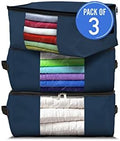 Covers & All Storage Bags, 90 litres Large size Space Saver bags Heavy Duty Storage Organizer Multipurpose, 12 Oz Waterproof UV-Resistant & Tear-Proof (23"L x 17"W x 14"H Inches, Blue, Pack of 3) by CoversAll