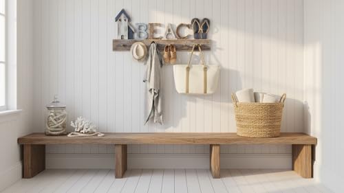SAILINGSTORY Beach Sign Coat Rack Wall Mounted Coat Hanger Beach Decor - Image 6