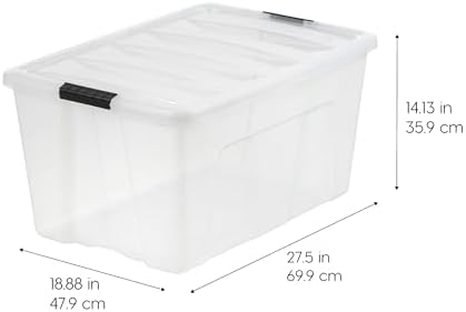 IRIS USA 4-Pack 94 Quart Storage Bins with Lids, Clear - Image 2