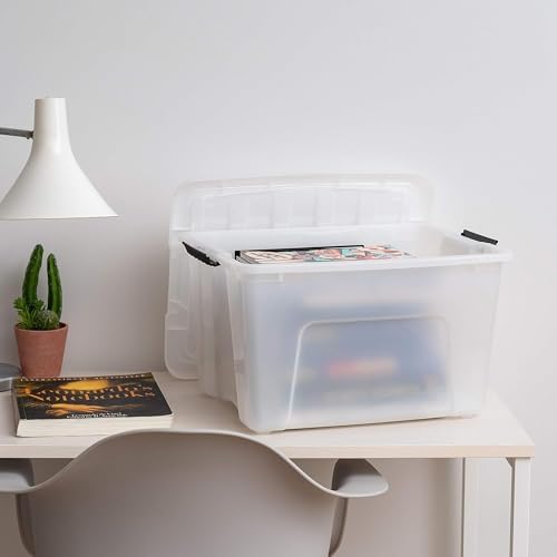 IRIS USA 6-Pack 40 Quart Storage Bins with Lids, Pearl - Image 6