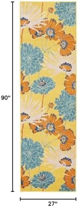 Nourison Home Allur Yellow Multicolor 2'3" x 7'6" Area Rug - Easy Clean, Non Shedding, Bed Room, Living Room, Dining Room, Kitchen (8' Runner) - Image 2