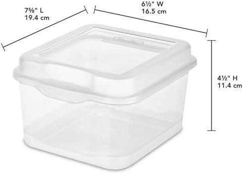 Sterilite FlipTop, Stackable Small Storage Bin with Hinging Lid, Plastic Container to Organize Desk at Home or Office, Clear, 36-Pack - Image 2