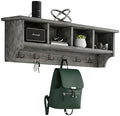 Pomona Solid Wood Entryway Coat Rack with Cubbies, Slate Grey, 48 Inch by AlaterreFurniture