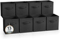 Sorbus Fabric Storage Cubes, 8 Pack, with Handles (13 Inch, Black) by Sorbus