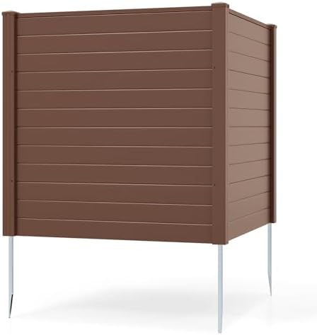 GIANTEX No-Dig Air Conditioner Fence, 2 Panels, 48''W x 48''H, Brown by Giantex