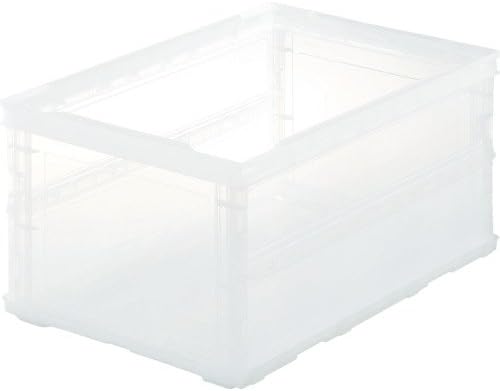 TRUSCO TSK-O40B-TM Thin Folding Container Scale, 1.4 gal (40 L), Transparent Storage Case Storage Box - Image 3