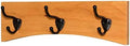 Solid Cherry Arched Wall Mounted Coat Rack Bronze Hat & Coat Hooks- Made in The USA (Cherry, 15" x 4.5" with 3 Hooks) by PEG+AND+RAIL