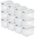 Sterilite Latching Box with Lids for Home and Office, 25 Quart, 12-Pack by Sterilite