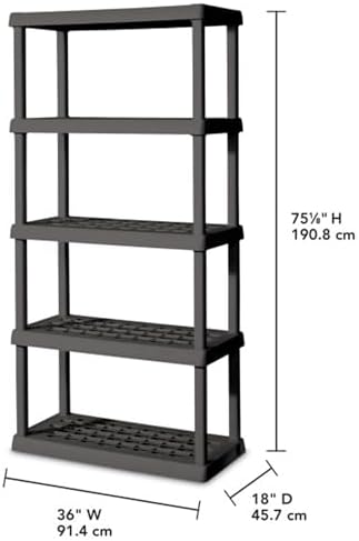 Sterilite 5 Shelf Unit, Heavy-Duty Plastic Utility Storage Rack, 4-Pack - Image 3