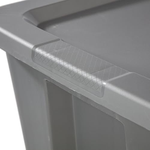 18-Gallon Plastic Storage Bins with Snap-on Lids – 8-Pack, Home Organization Essential (Light Gray) - Image 5