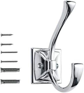 khtumeware Wall Hooks,10 Pack Coat Hooks Hardware Towel Hooks for Hanging Coats Polished Chrome Robe Hooks Wall Mounted with Screws for Key, Towel, Bags, Cup. by khtumeware