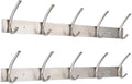 BIRDROCK HOME Premium 5-Hook Stainless Steel Coat and Hat Rack for Wall - Set of 2 - Front Door Organizer - Mounted Hanger for Jackets, Clothes, Hats, Towel - Silver Dual Hooks - Brushed Nickel Finish by BIRDROCKHOME