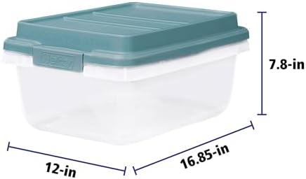 Hefty Hi-Rise Storage Bin with Lid, 18 Quart, Smoke Blue, 8 Pack - Image 4