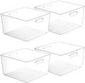 Vtopmart 4 Pack Extra Large Clear Storage Bins, 13x13 Cube Organizer by Vtopmart
