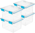 Sterilite Gasket Storage Box with Lids for Home & Office, 32 Quart, 4-Pack by Sterilite