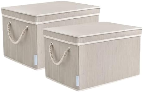 Sukkiri Pack of 2 Large Storage Bins Closet Organizer System, Sturdy Foldable Storage Boxes for Organizing Clothing, Sheets, Books - Shelf Organizer Shelves Basket Storage Bin 16.3"x 12"x 10.24" - Image 5