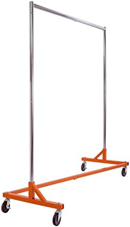 Econoco Commercial Garment Rack - Rolling Clothes Rack, Heavy Duty (Z Rack with Garment Cover, Orange) - Image 4