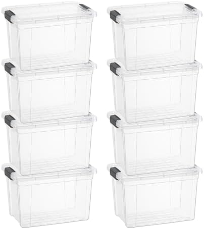 Superio 2.5 Quart Clear Plastic Storage Boxes with Lids, Stackable Organizer Containers, BPA-Free Storage Bins for Home, Office, School & Dorm, 8 Pack by Superio