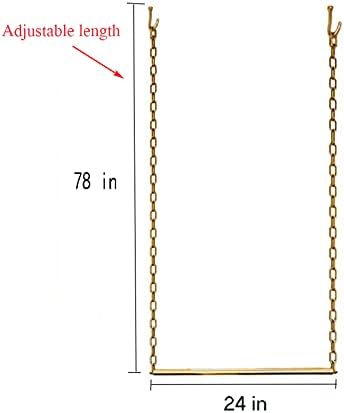 2 Pcs Height Adjustable Metal Chain Clothing Hanging Racks,Creative Commercial Wedding Dress Display Shelf,Retail Store Garment Rack,Ceiling Mount Clothes Storage Rod (Gold, 24" L) - Image 2