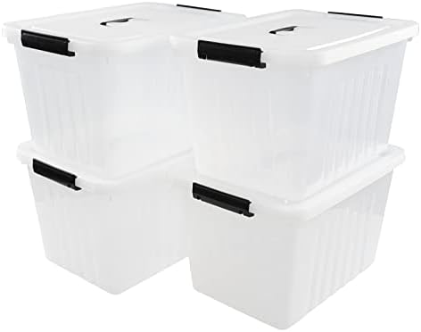 4-Pack 25 Quart Storage Boxes, Plastic Storage Latch Bin - Image 7