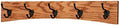 Oak Curved Back Wall Mounted Coat Rack - Bronze Hooks - Made in The USA (Burnt Orange, 25.5" x 4.5" - 5 Hooks) by PEG+AND+RAIL