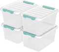 4-Pack 20 Quart Storage Bins with Lid, Clear by Uumitty