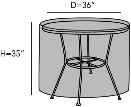 Covermates Round Dining Table Cover - Water-Resistant Polyester, Mesh Ventilation, Patio Table Covers, 36DIAMETER x 35H, Khaki - Image 2