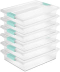 Sterilite Clip Box, Stackable Clear Plastic Bins- Large, 6-Pack by Sterilite