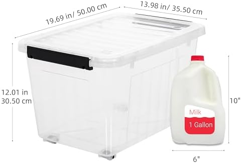 Citylife 54 Quart Large Clear Plastic Storage Bins with Lids 4-Pack - Image 2