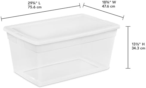 Sterilite Storage Box, Stackable Clear Plastic Bins, 90 Quart, 8-Pack - Image 3