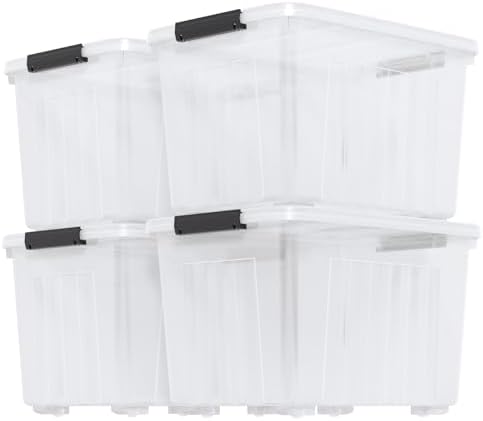 Zopnny 4-Pack 70 Qt Wheeled Storage Bins with Lids, Large Storage Container by Zopnny
