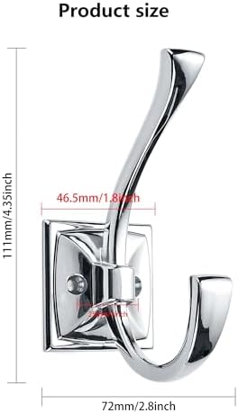 10 Pack Decorative Heavy Duty Towel Hooks for Hanging Robe Double Polished Chrome Coat Hooks Wall Mounted with Screws for Key, Towel, Bags, Cup, Hat - Image 2