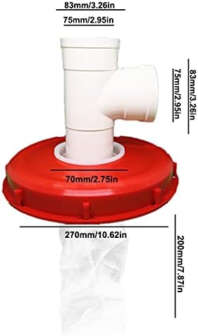 JUTTA 165/245mm IBC Tank Lid Nylon Washable with Lid and Vent Hole for Rainwater Tank IBC Ton Barrel Cover Cap With Nylon Filter for Home and Garden (Red 245mm vertical) - Image 3