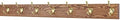 Solid Oak Coat Rack with Solid Brass Hat and Coat Style Hooks - Made in The USA (Chestnut, 36" x 3.5 with 7 Hooks) by PEG+AND+RAIL
