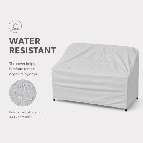 Treasure Garden Sofa Cover, 300D Polyester Outdoor Deep Seating Patio Sofa Cover, Water Resistant, UPF50+ UV Protection, Elastic Hem, Spring Cinch Lock, Built-In Pouch & Storage Bag, Gray - Image 3