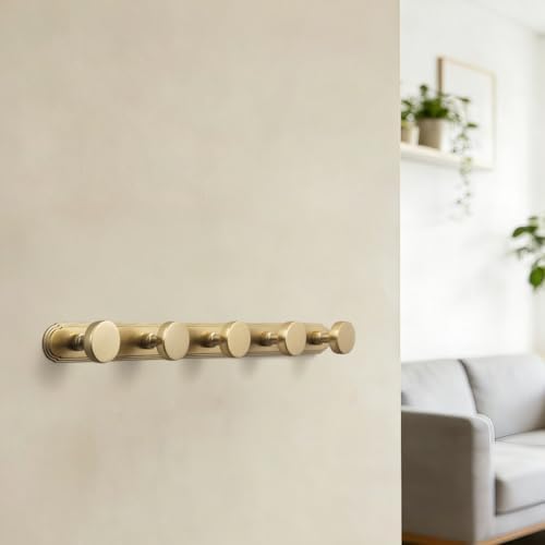 Goo-Ki 1 Pack Champagne Bronze Coat Rack Wall Mount Heavy Duty, Towel Rack Zinc Alloy Coat Hooks Wall Mounted for Hanging Bag Hat Clothe,6651UBR-H014-5 - Image 7