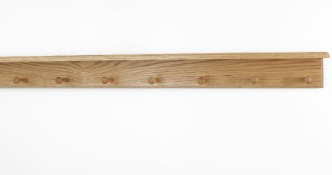Oak Shaker Peg Rack with Shelf (Natural, 41" with 7 pegs) by PEG+AND+RAIL
