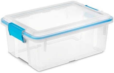 Sterilite Gasket Storage Box with Lids for Home & Office, 12 Quart, 18-Pack by Sterilite