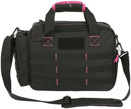 Allen Company Dolores Women's Compact Shooting Range Bag - Gun Storage Pouches for Handguns, Shooting Glasses, Gloves, Ear Protection, and Other Accessories - Black/Pink - 13" x 4.5" - Image 3